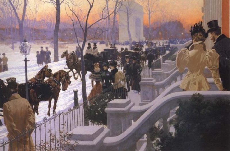 Washington Square Park NYC in the Winter 1897 – Fernand Harvey Lungren